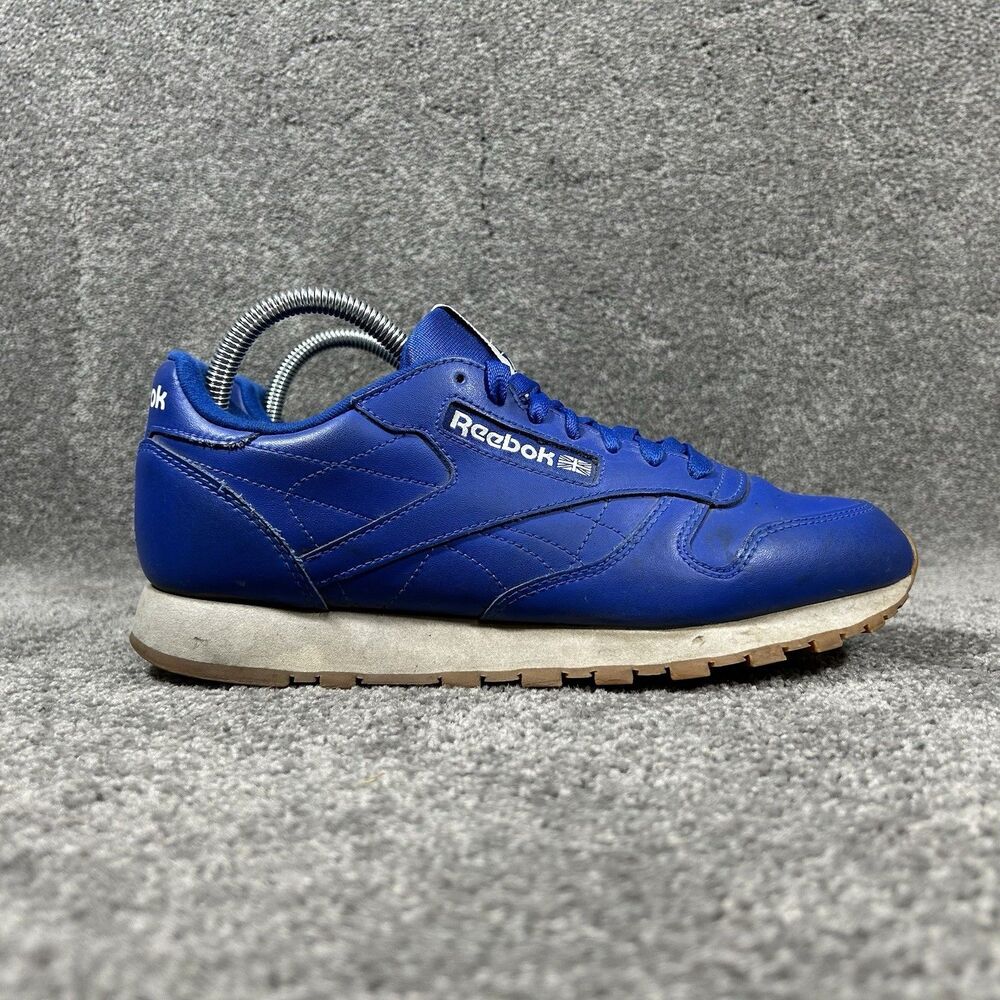 Reebok Classic FX1318 Men’s Size 8 Blue Leather Casual Athletic Shoes Used
